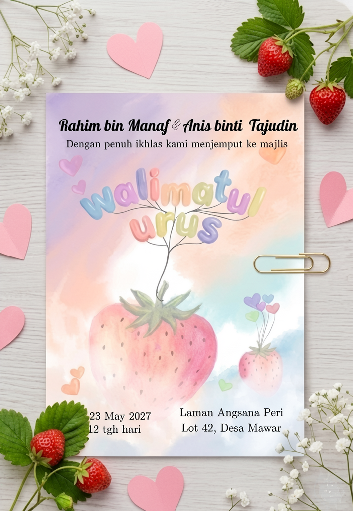 Pink Strawberry Balloon - Image 3